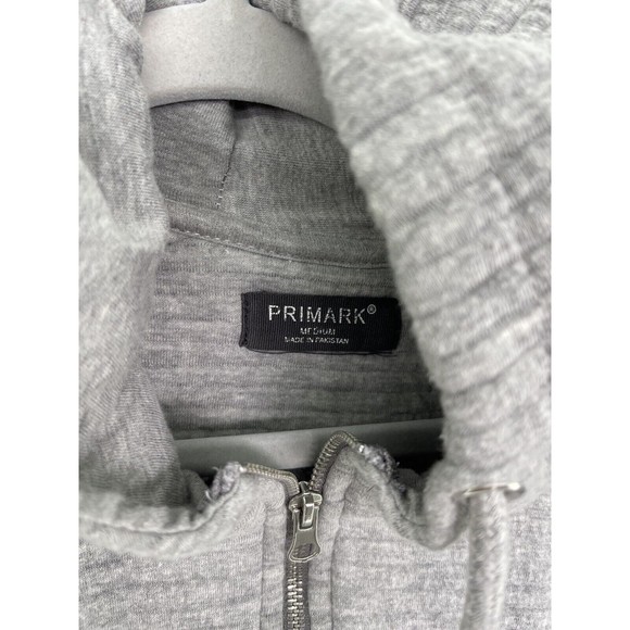 Primark Women's Full Zip Jacket Gray Hooded Elbow Pads Long Sleeve Size Medium - Picture 7 of 11